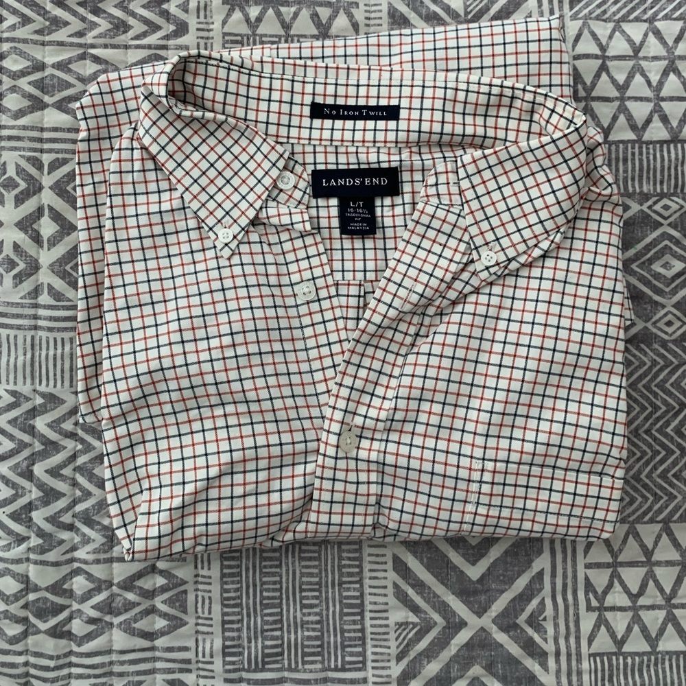 Lands end dress shirt/flannel. Size large or 16-16 1/2 worn a couple times, soft